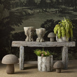 Currey & Co-Granite Stone Textured Outdoor Mushroom Sculpture-Statues & Sculptures-Small-LOOMLAN