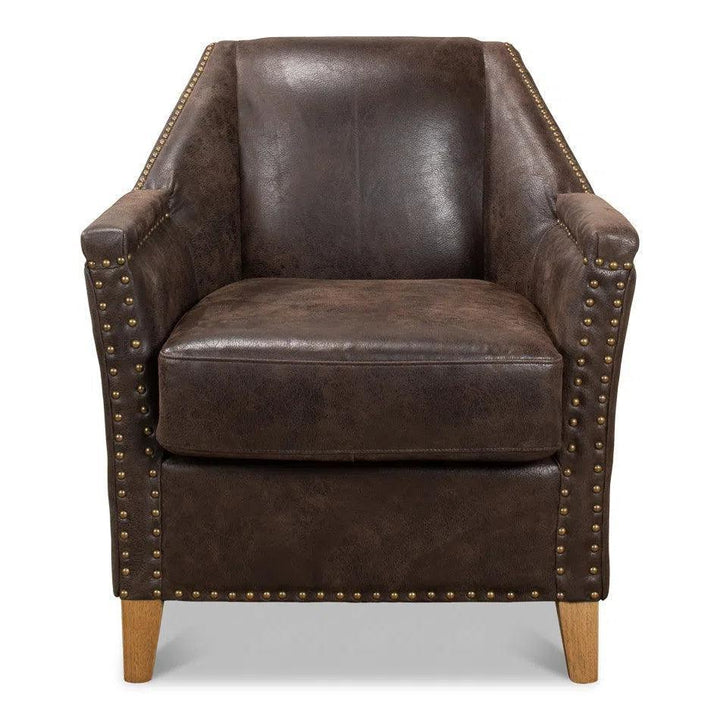 Granville Leather Club Chair - LOOMLAN - Sarreid - Club Chairs