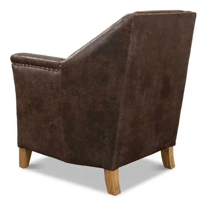 Granville Leather Club Chair - LOOMLAN - Sarreid - Club Chairs