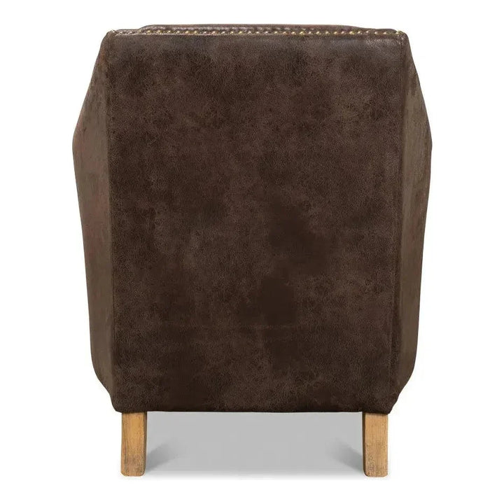 Granville Leather Club Chair - LOOMLAN - Sarreid - Club Chairs