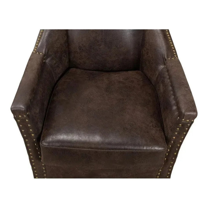 Granville Leather Club Chair - LOOMLAN - Sarreid - Club Chairs