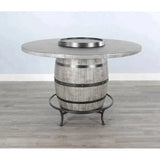 Gray Counter Height Barrell Pub Table Lazy Susan