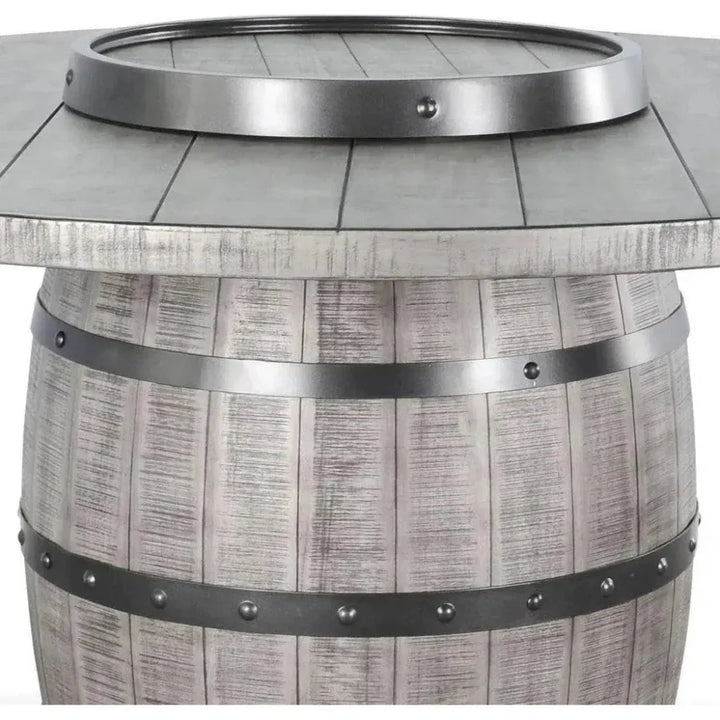 Gray Counter Height Barrell Pub Table Lazy Susan - LOOMLAN - Sunny D - Counter Tables