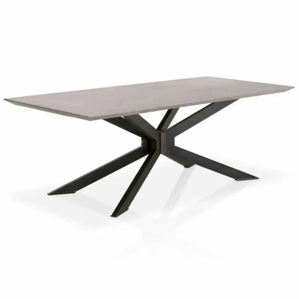 Gray Industry Rectangle Concrete Dining Table-Dining Tables-Essentials For Living-LOOMLAN