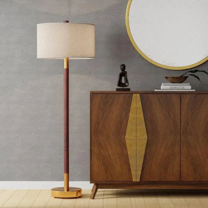 Gray Salt Antique Brass Bravo Floor Lamp-Floor Lamps-Currey & Co-LOOMLAN