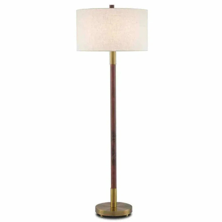 Gray Salt Antique Brass Bravo Floor Lamp-Floor Lamps-Currey & Co-LOOMLAN