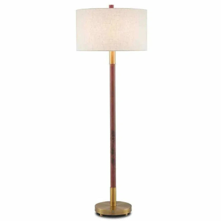 Gray Salt Antique Brass Bravo Floor Lamp-Floor Lamps-Currey & Co-LOOMLAN