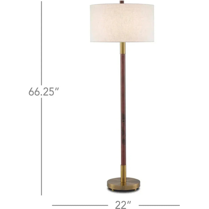 Gray Salt Antique Brass Bravo Floor Lamp-Floor Lamps-Currey & Co-LOOMLAN