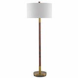Gray Salt Antique Brass Bravo Floor Lamp Floor Lamps LOOMLAN By Currey & Co