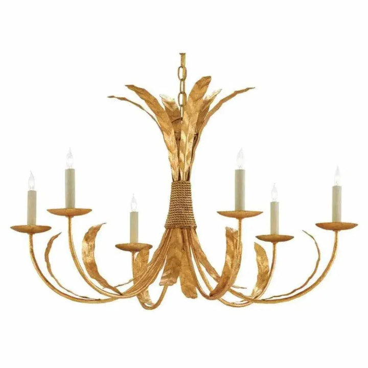 Grecian Gold Leaf Bette Gold Chandelier Bunny Williams - LOOMLAN - Currey & Co - Chandeliers