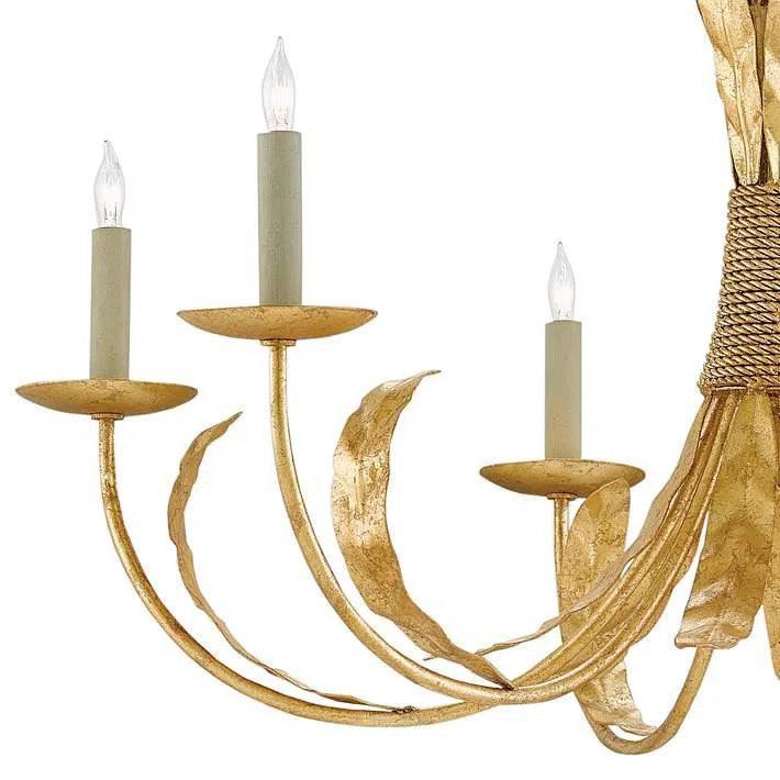 Grecian Gold Leaf Bette Gold Chandelier Bunny Williams - LOOMLAN - Currey & Co - Chandeliers