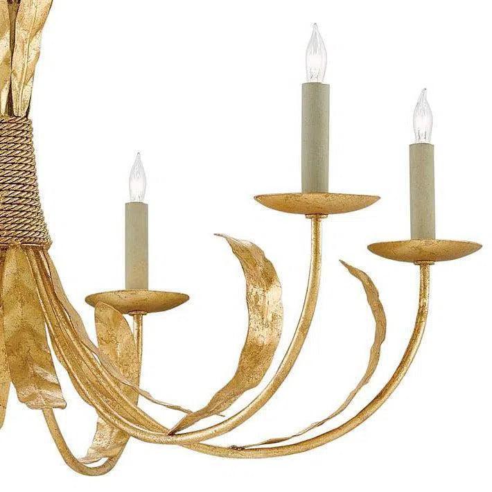 Grecian Gold Leaf Bette Gold Chandelier Bunny Williams - LOOMLAN - Currey & Co - Chandeliers