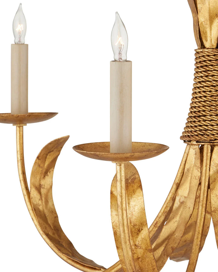 Grecian Gold Leaf Bette Gold Chandelier Bunny Williams - LOOMLAN - Currey & Co - Chandeliers