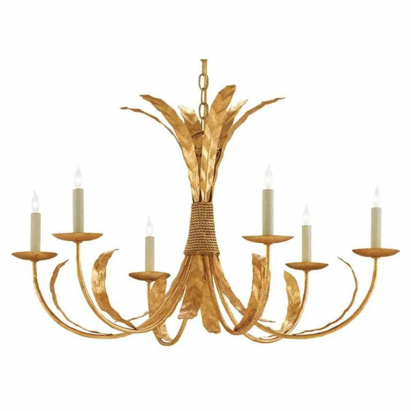 Grecian Gold Leaf Bette Gold Chandelier Bunny Williams Chandeliers LOOMLAN By Currey & Co