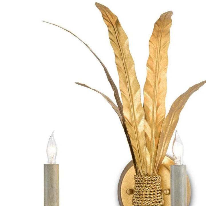 Grecian Gold Leaf Bette Wall Sconce Bunny Williams - LOOMLAN - Currey & Co - Wall Sconces