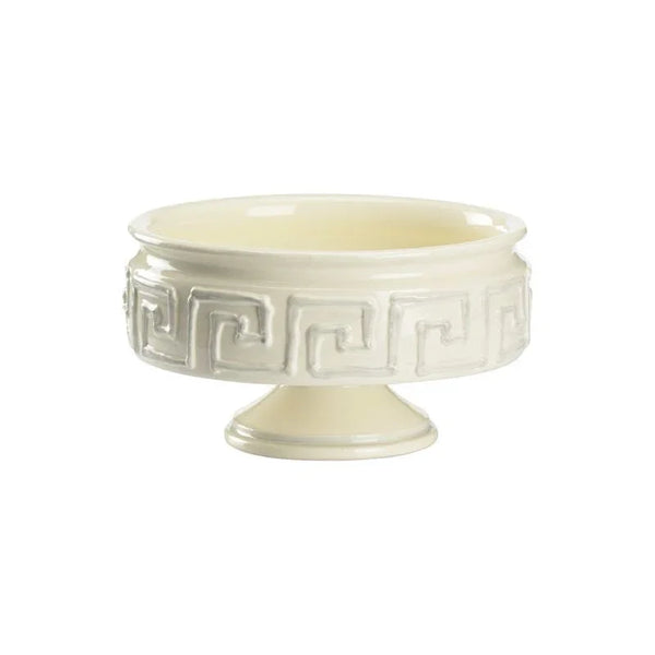 Greco Ceramic Made White Compote Bowl - LOOMLAN - Wildwood - Boxes & Bowls