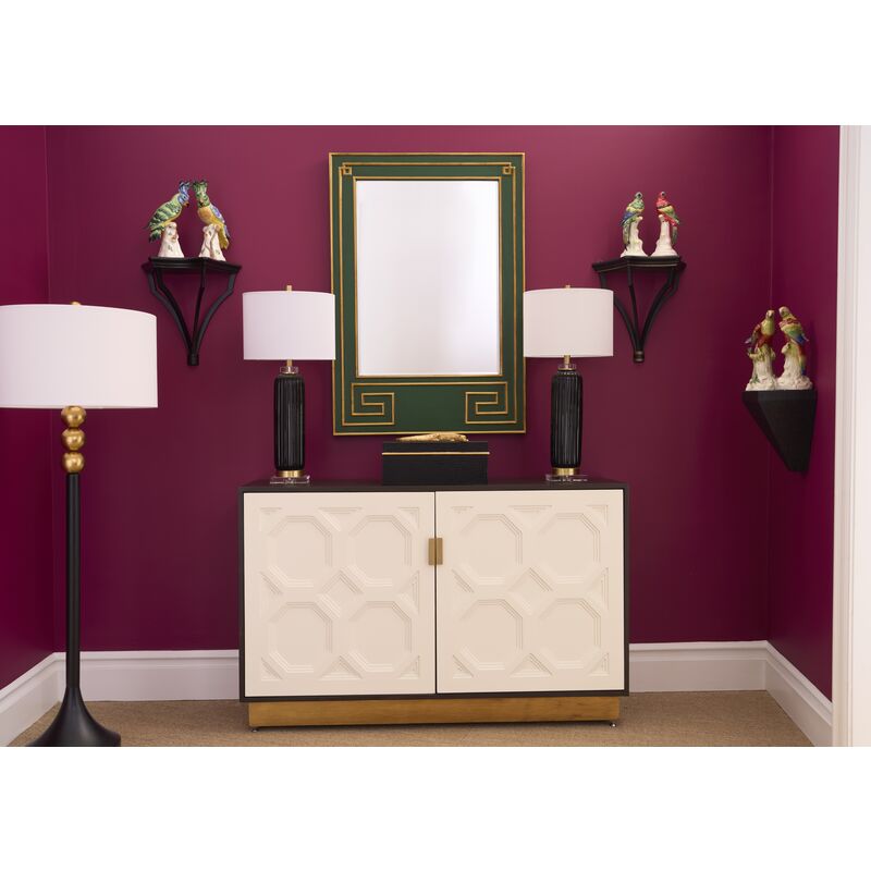 Greek Hall Wood Framed Wall Mirror - Dark Green-Wall Mirrors-Chelsea House-LOOMLAN