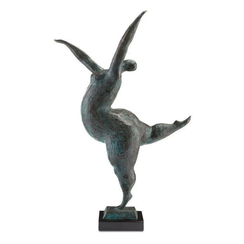 Green Black Butterfly Ballerina Bronze Statues & Sculptures LOOMLAN By Currey & Co