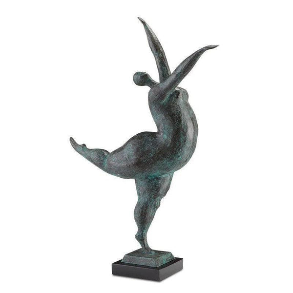 Green Black Butterfly Ballerina Bronze - LOOMLAN - Currey & Co - Statues & Sculptures