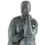 Green Black Lady Meditating Bronze