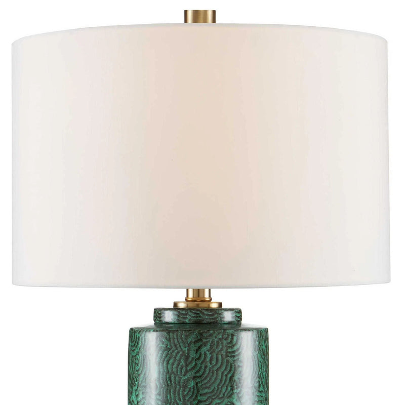 Green Brass St. Isaac Table Lamp Table Lamps LOOMLAN By Currey & Co