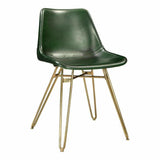 Green Dining Chair (Set Of 2) Green Leather Dining Retro Chairs Dining Chairs LOOMLAN By Moe's Home