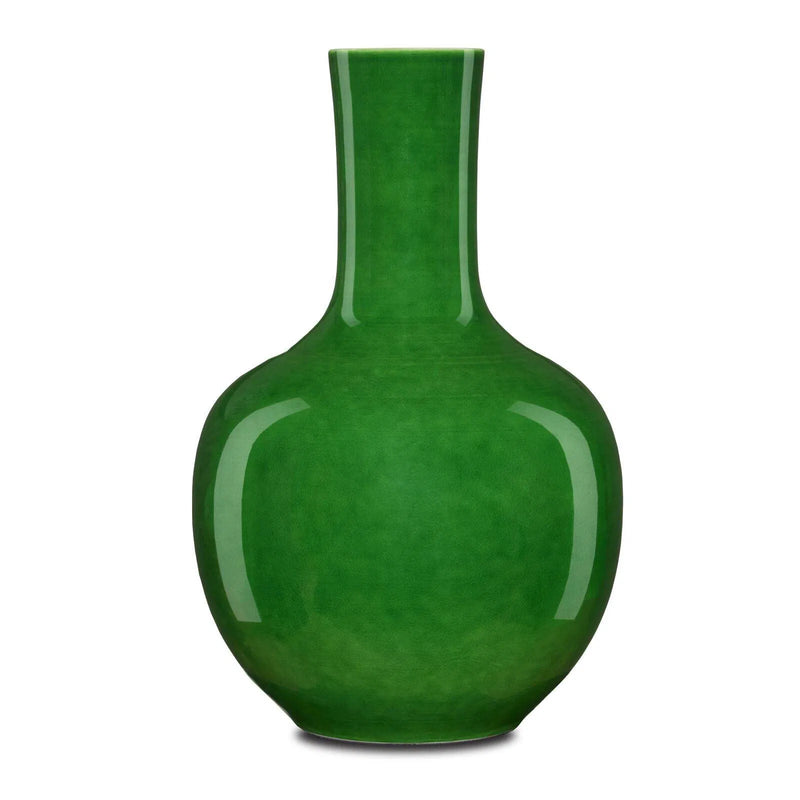 Green Imperial Green Long Neck Vase Vases & Jars LOOMLAN By Currey & Co