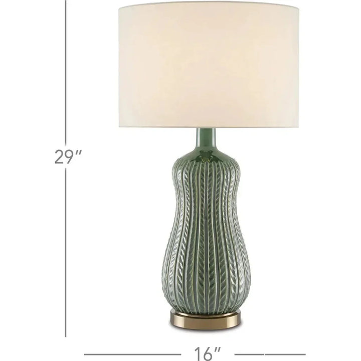Green Mamora Green Table Lamp - LOOMLAN - Currey & Co - Table Lamps