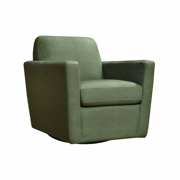 Green Linen Fabric Swivel Club Chair Forest Green Club Chairs LOOMLAN By LHIMPORTS