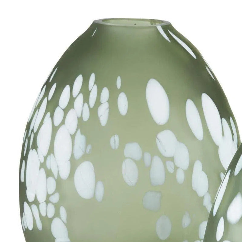 Green White Hana Green Vase Set of 2 Vases & Jars LOOMLAN By Currey & Co