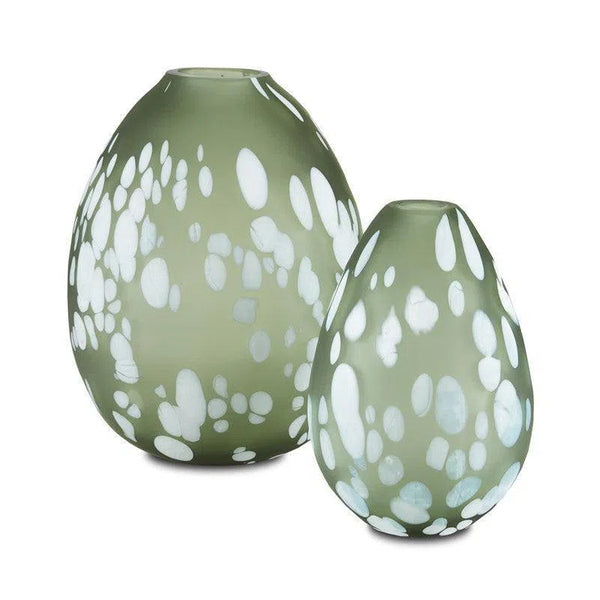 Green White Hana Green Vase Set of 2 Vases & Jars LOOMLAN By Currey & Co