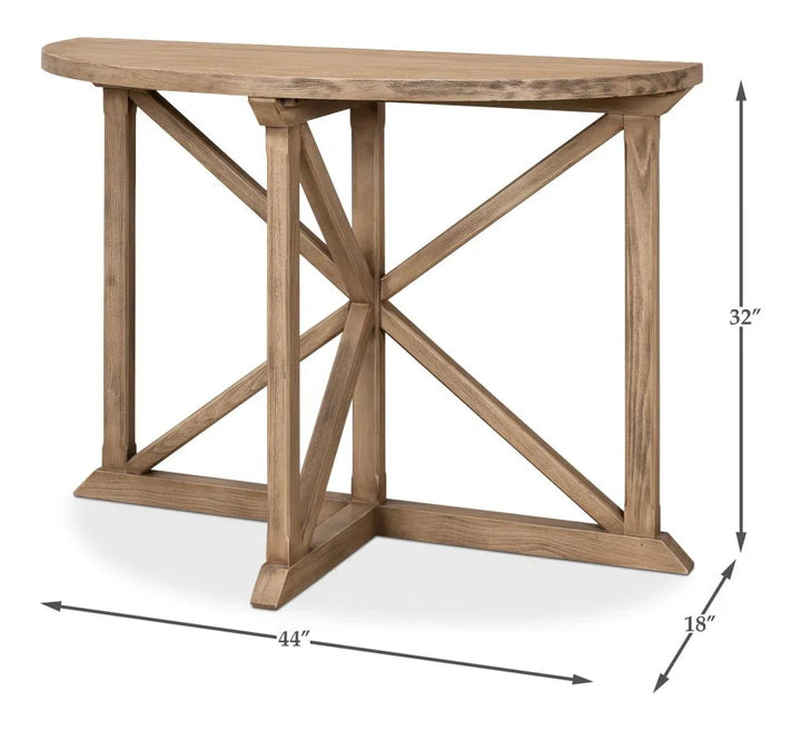 Gregorio Vineyards Half Moon Design Console Table - LOOMLAN - Sarreid - Console Tables