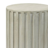 Grey Cement Fluted Column Mid Century Modern Side Table Side Tables LOOMLAN By Jamie Young