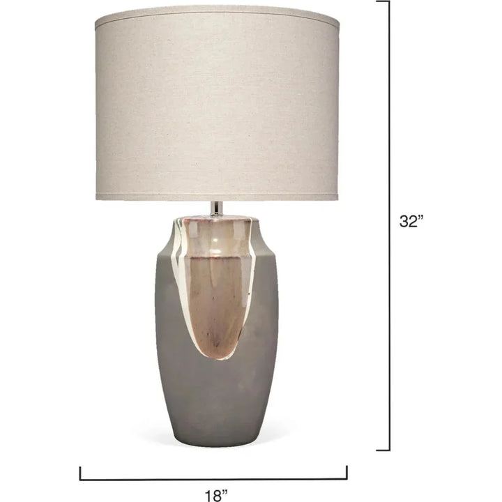 Grey Ceramic Landslide Table Lamp - LOOMLAN - Jamie Young - Table Lamps