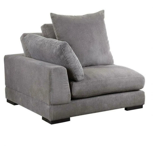 Grey Corduroy Couch Down Filled Corner Chair Modular Modular Components LOOMLAN By Moe's Home