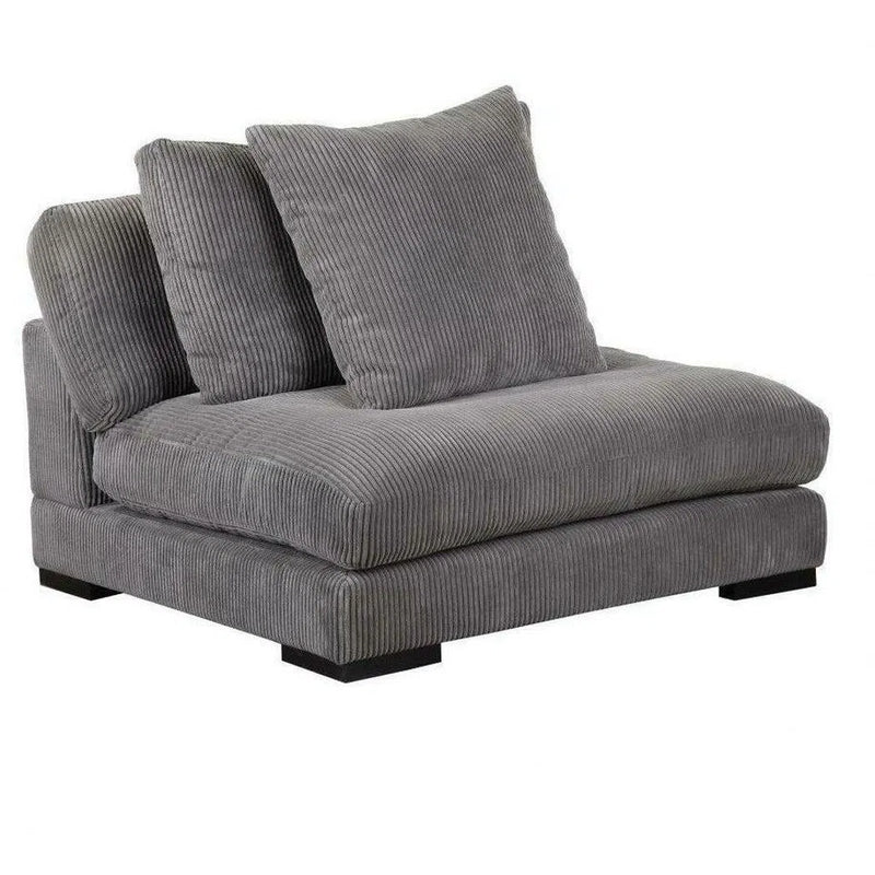 Grey Corduroy Couch Down Filled Slipper Chair Modular Modular Components LOOMLAN By Moe's Home