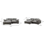 Grey Corduroy Reversible Sectional Sofa