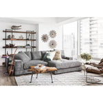 Grey Corduroy Reversible Sectional Sofa