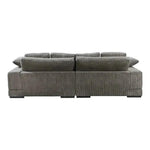 Grey Corduroy Reversible Sectional Sofa