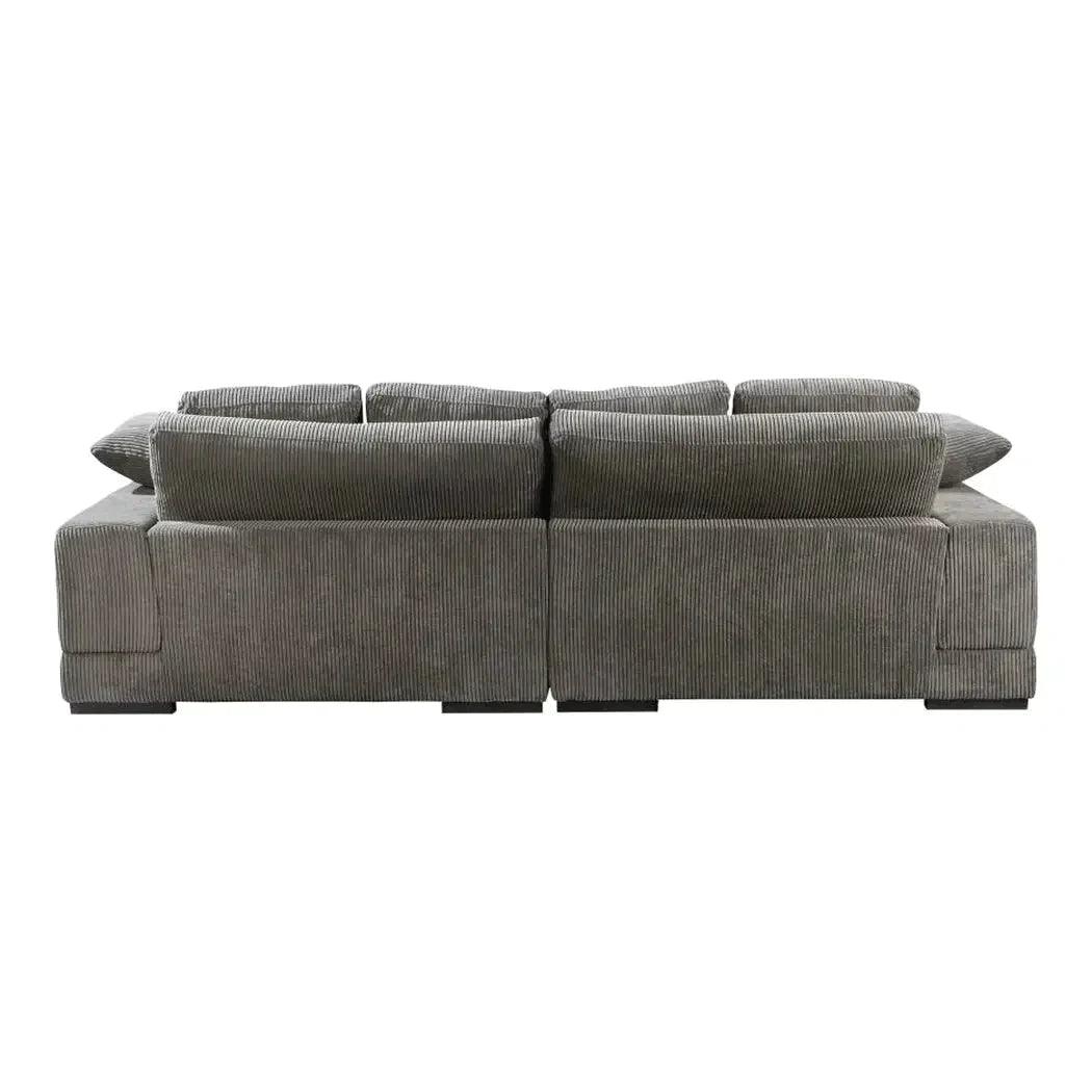 Grey Corduroy Reversible Sectional Sofa