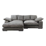 Grey Corduroy Reversible Sectional Sofa