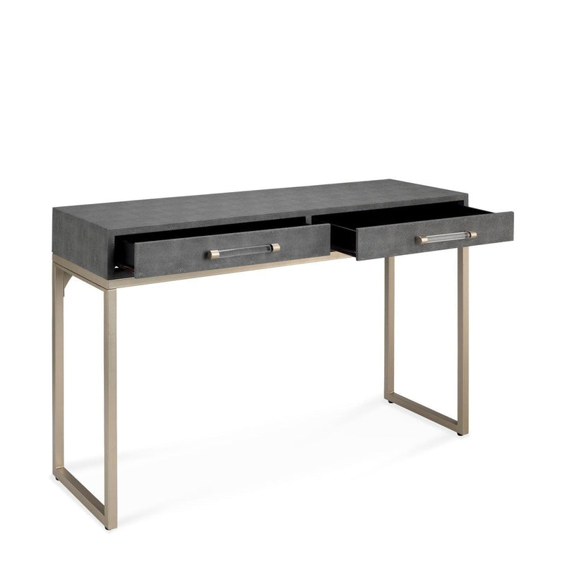 Grey Faux Patterned Leather Iron Kain Console Console Tables LOOMLAN By Jamie Young