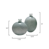 Grey Glass Minx Decorative Vases (set of 2)-Vases & Jars-Jamie Young-LOOMLAN