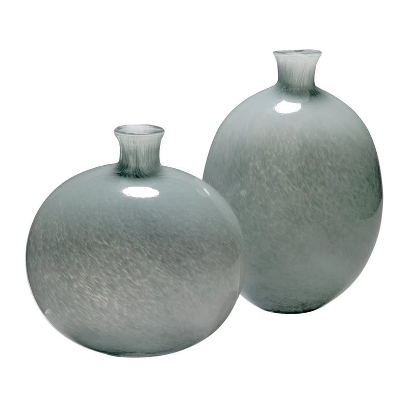 Grey Glass Minx Decorative Vases (set of 2)-Vases & Jars-Jamie Young-LOOMLAN