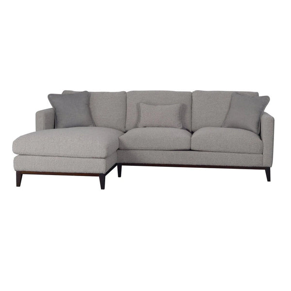 Grey L-Shaped Feather Filled Cushions Burbank Left Sectional Sofa Grey Sectionals LOOMLAN By LHIMPORTS
