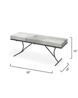 Grey Leather Iron Kai Bench Bedroom Benches LOOMLAN By Jamie Young