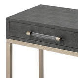 Grey Leather Mid Century Modern Side Table With Drawer Side Tables LOOMLAN By Jamie Young