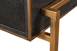Grey Leather Shagreen Desk-Home Office Desks-Sarreid-LOOMLAN
