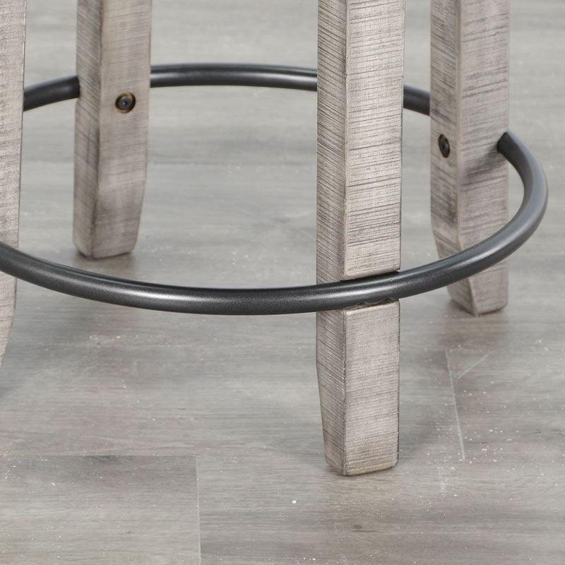 Grey Round 54" Counter Barrel Table Set With Stools Without Backs Dining Table Sets LOOMLAN By Sunny D