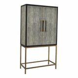 Moe's Home-Grey Shagreen Bar on Stand-Home Bar Cabinets-LOOMLAN